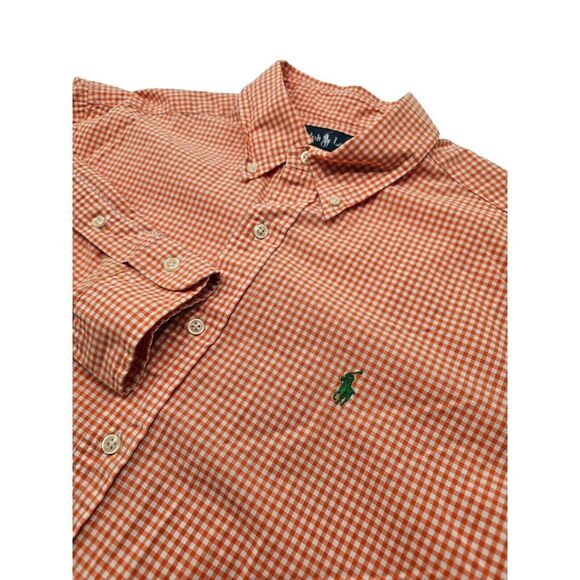 Polo Ralph Lauren Other - Polo‎ Ralph Lauren Classic Fit Shirt Mens Large Orange Gingam Check Green Pony